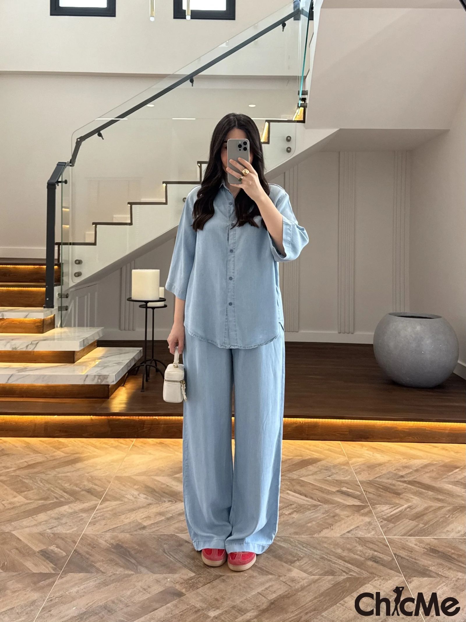 Ensemble d'été chemise & pantalon fluide – إطلالة صيفية أنيقة ومريحة